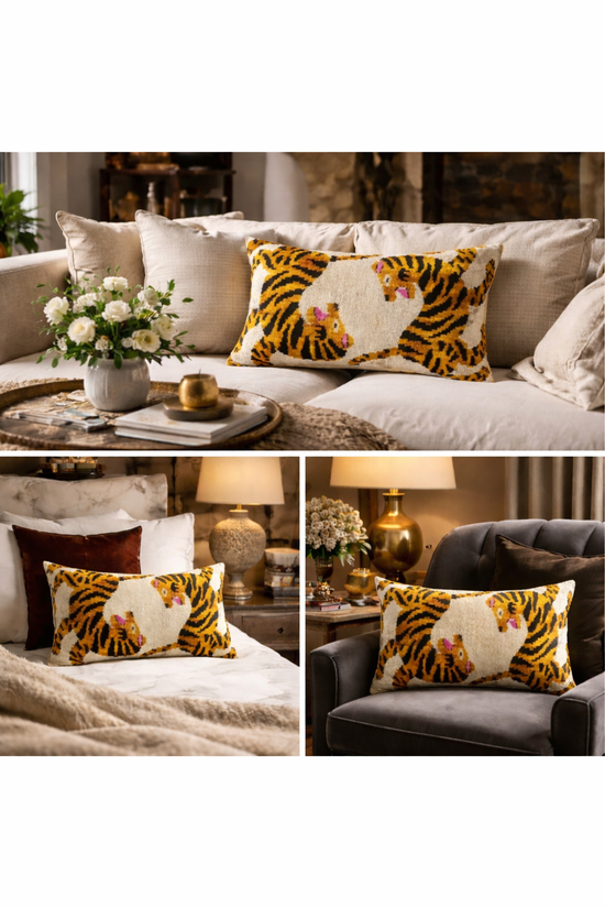 Bengali Silk Velvet Ikat Throw Pillow Cover, 16 x 24