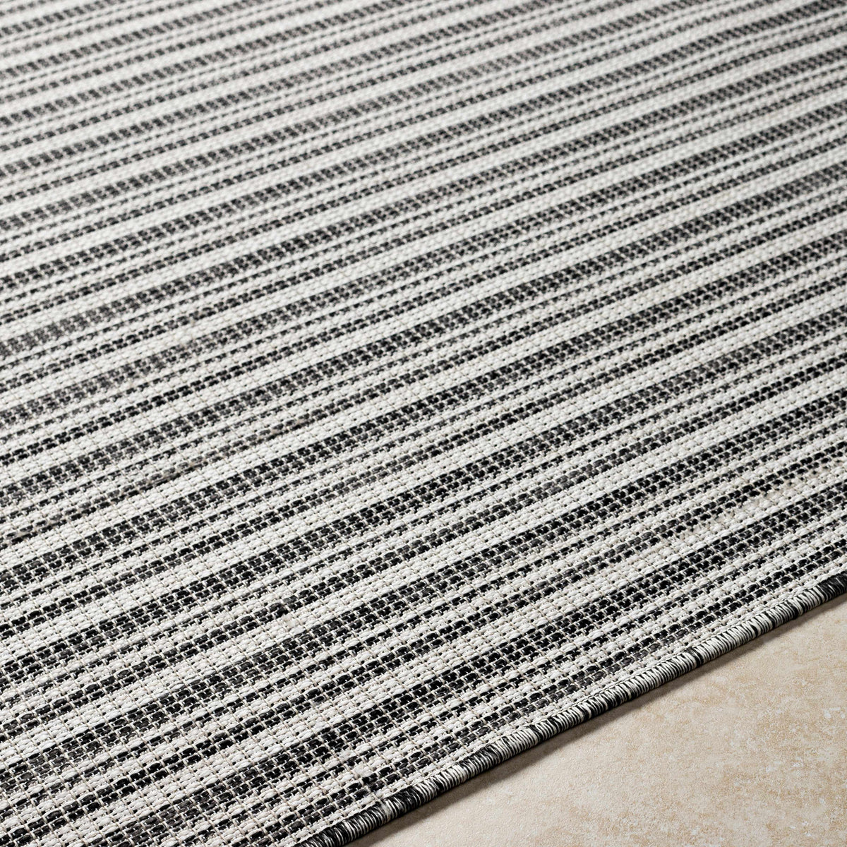 Greg Black Outdoor Area Rug - Clearance