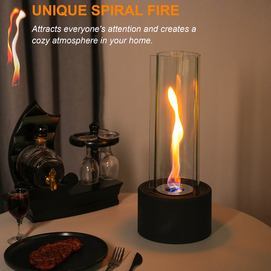 Cylindrical Bioethanol Vented-Free Fireplace