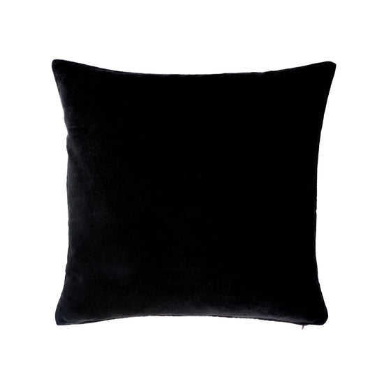 Black Velvet Pillow Cover with Gold Embroidery, 20 x 20
