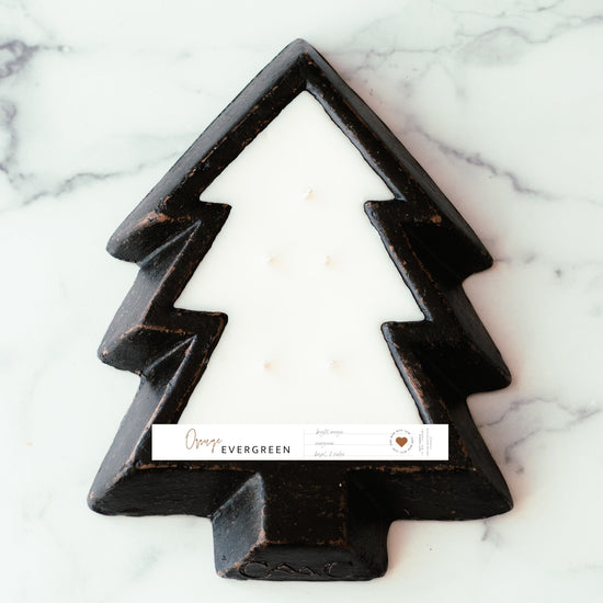 Black Pottery Tree Bowl Candle - Blackberry Bourbon