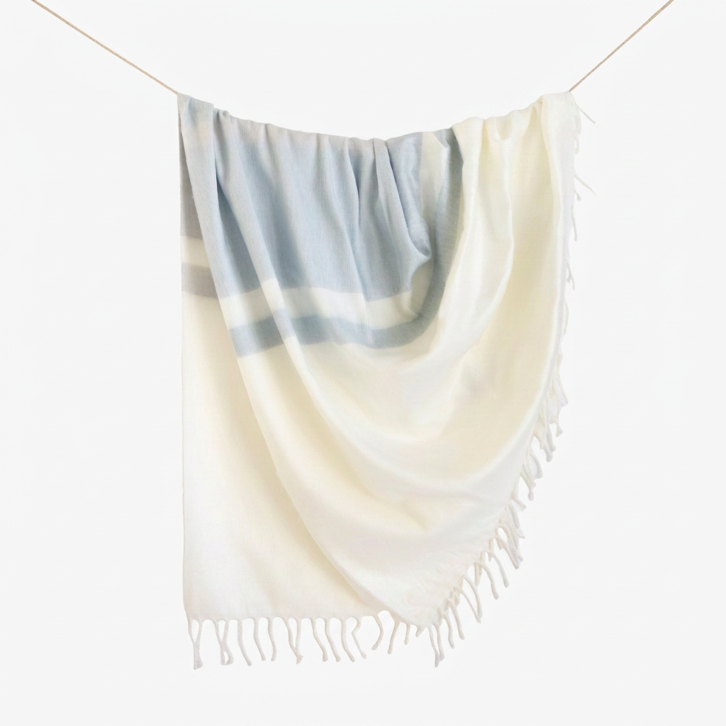 Handwoven Alpaca Throw Blanket | Glacier Gray & White | Kallpa Collection