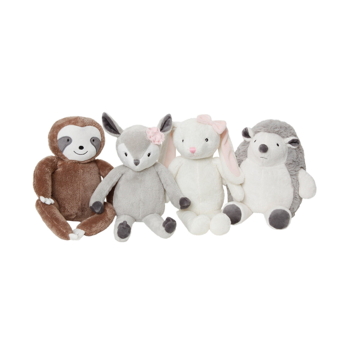 Little Love by NoJo Lucy the Grey and White Plush Deer with Pink Rose