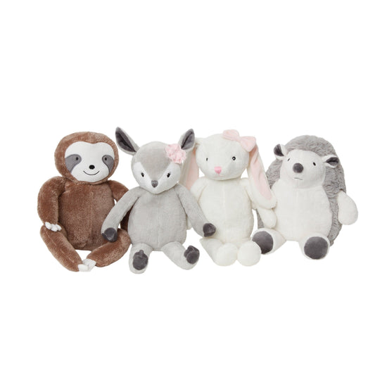 Little Love by NoJo Lucy the Grey and White Plush Deer with Pink Rose