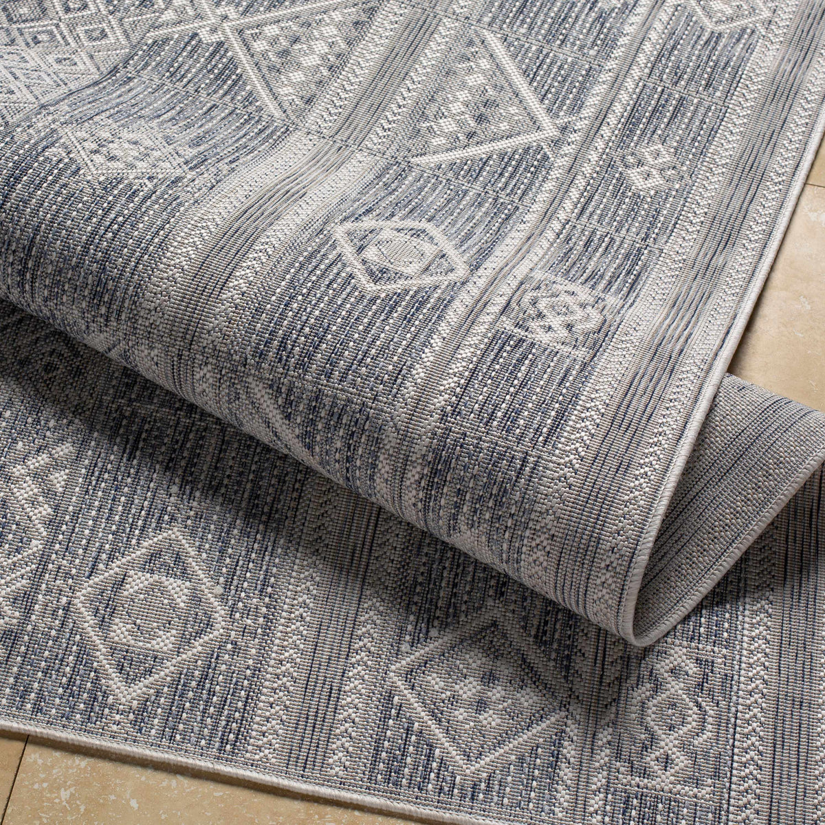 Malamig Gray Outdoor Area Rug - Clearance
