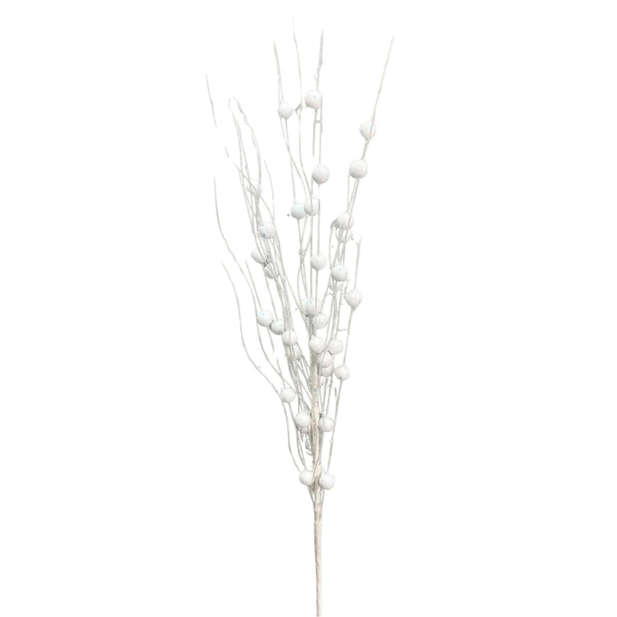 25" Glitter Ball Spray: White