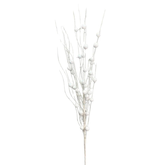 25" Glitter Ball Spray: White