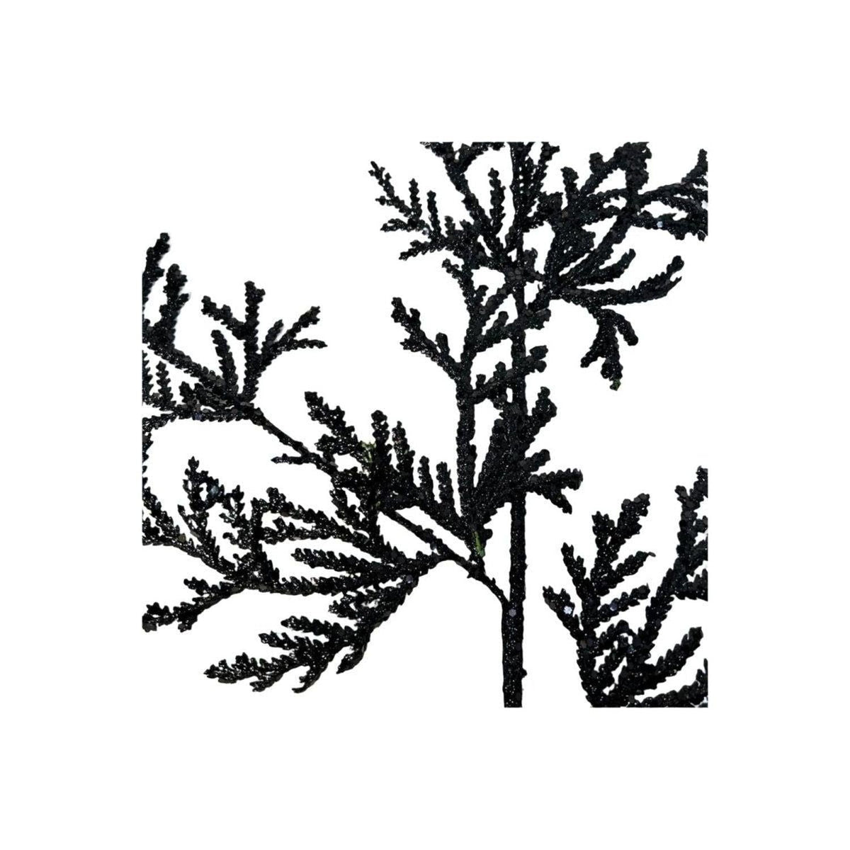 28" Glitter Lycopodium Spray: Black