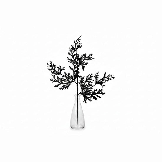 28" Glitter Lycopodium Spray: Black