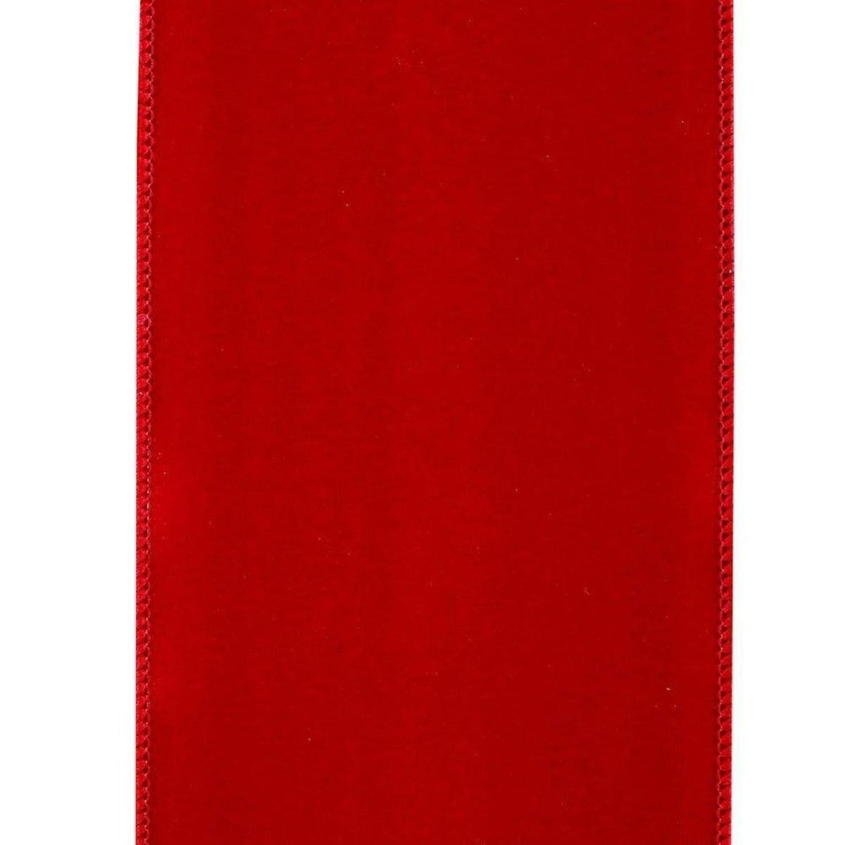 4 inch Value Velvet Ribbon: Scarlet Red (10 Yards)