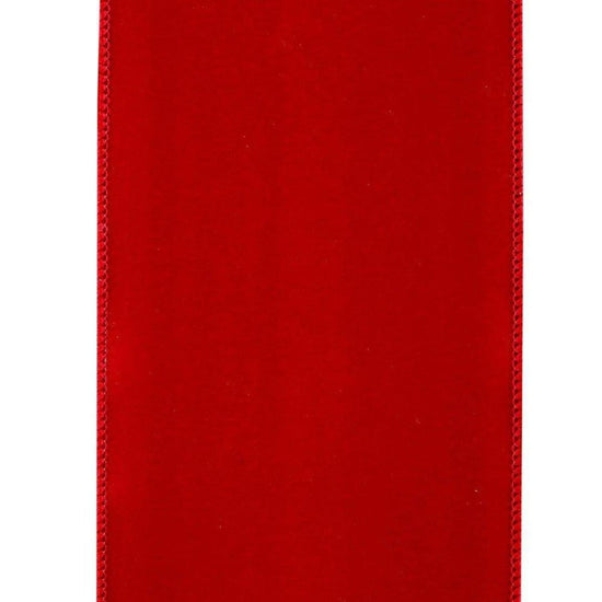 4 inch Value Velvet Ribbon: Scarlet Red (10 Yards)