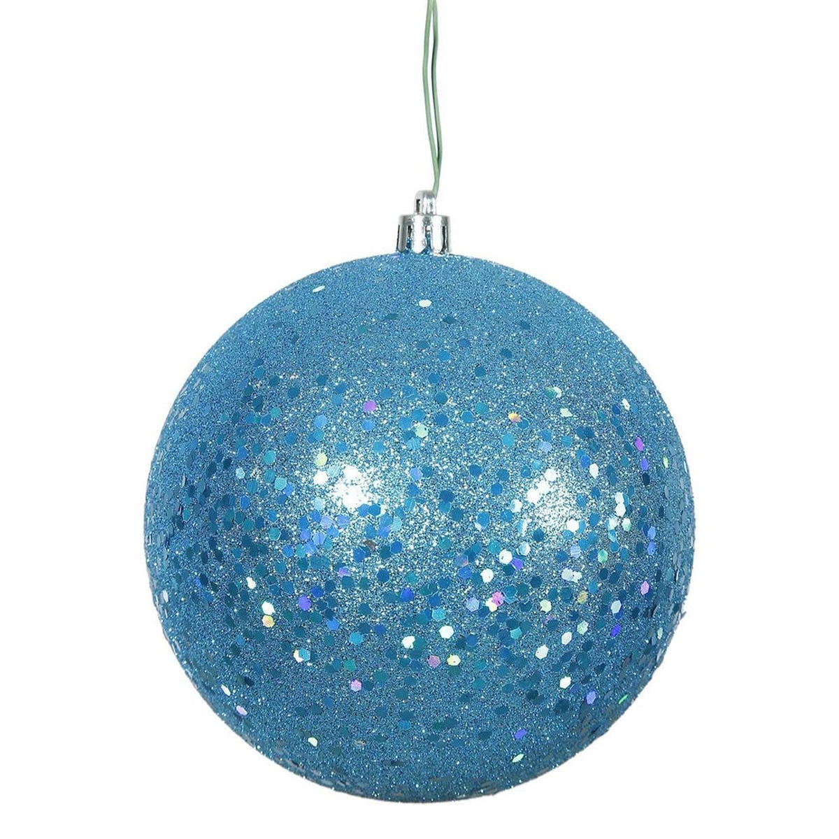 4.75in Turquoise Assortment Ornament Ball (Set of 4)