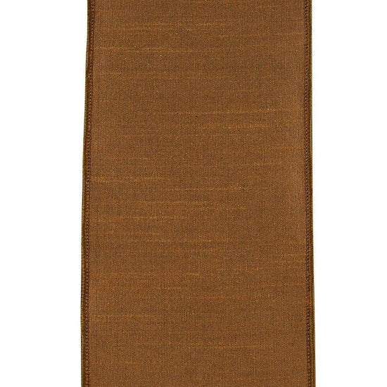 4in Diagonal Glitter Stripe Ribbon: Brown (5 Yards)