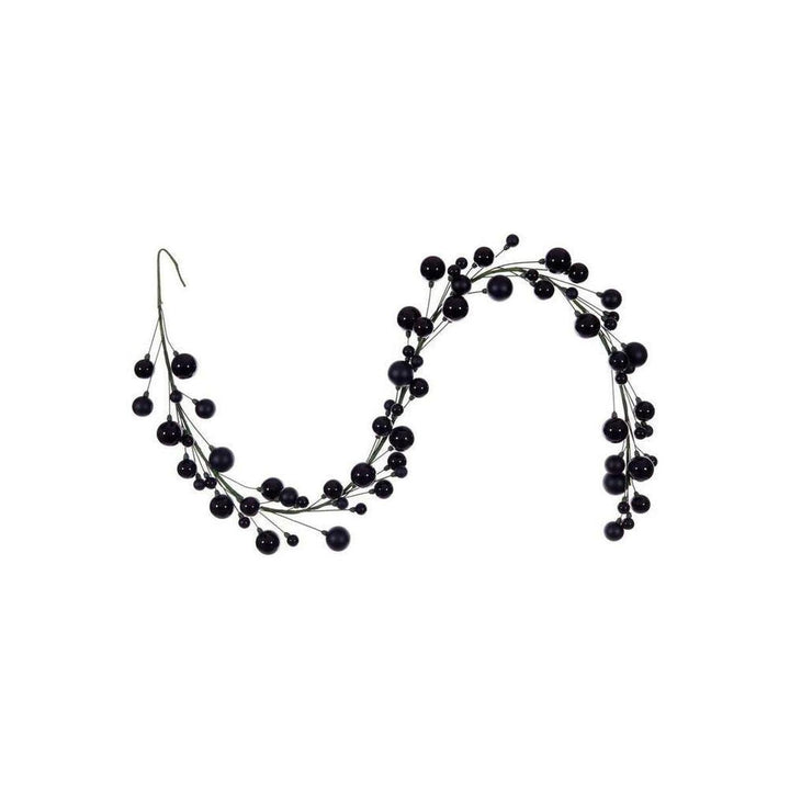 6' Ball Branch Garland: Black, decorative garland for mantel, doorway or seasonal display from Cedar & Spice Gifts