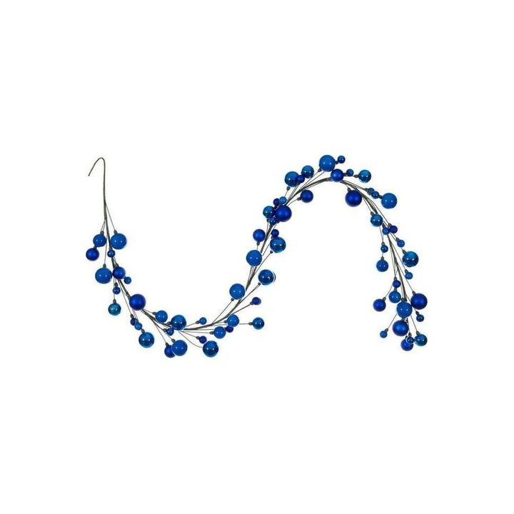 6' Ball Branch Garland: Blue, decorative garland for mantel, doorway or seasonal display from Cedar & Spice Gifts