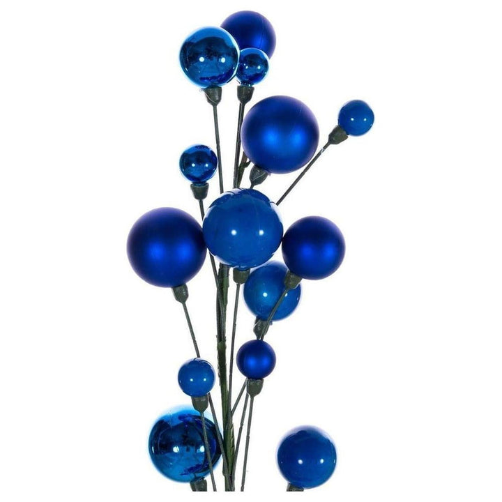6' Ball Branch Garland: Blue, home decor accent for fireplace, railing or entryway