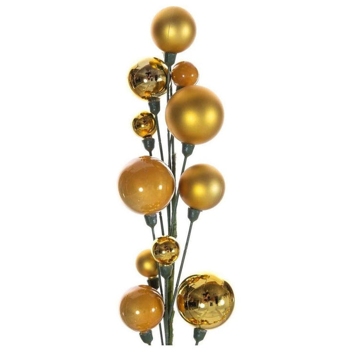 6' Ball Branch Garland: Gold, home decor accent for fireplace, railing or entryway