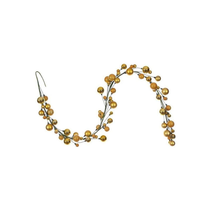 6' Ball Branch Garland: Gold, decorative garland for mantel, doorway or seasonal display from Cedar & Spice Gifts