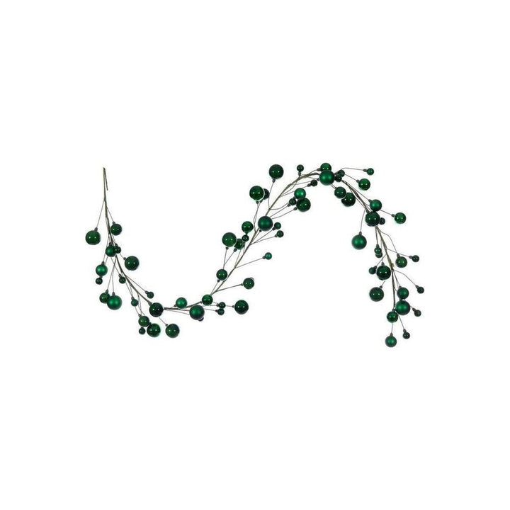 6' Ball Branch Garland: Green, decorative garland for mantel, doorway or seasonal display from Cedar & Spice Gifts