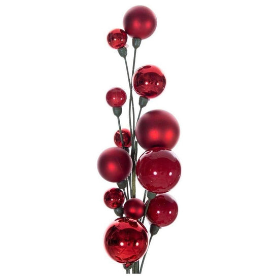 6' Ball Branch Garland: Red