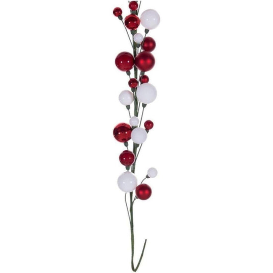 6' Ball Branch Garland: Red and White