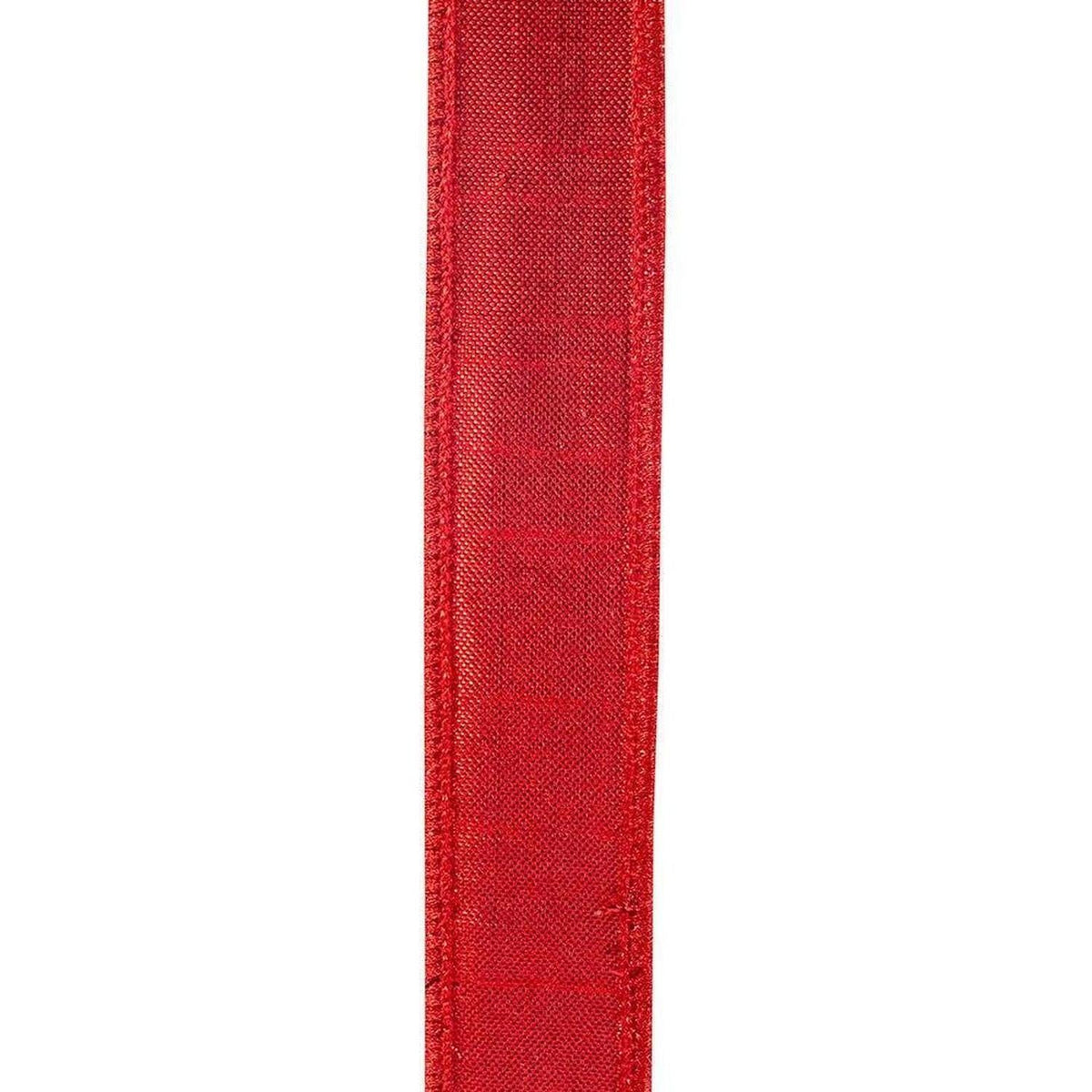 7/8 inch Metallic Dupioni Ribbon: Red (10 Yards)
