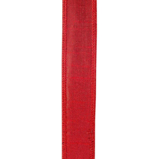 7/8 inch Metallic Dupioni Ribbon: Red (10 Yards)