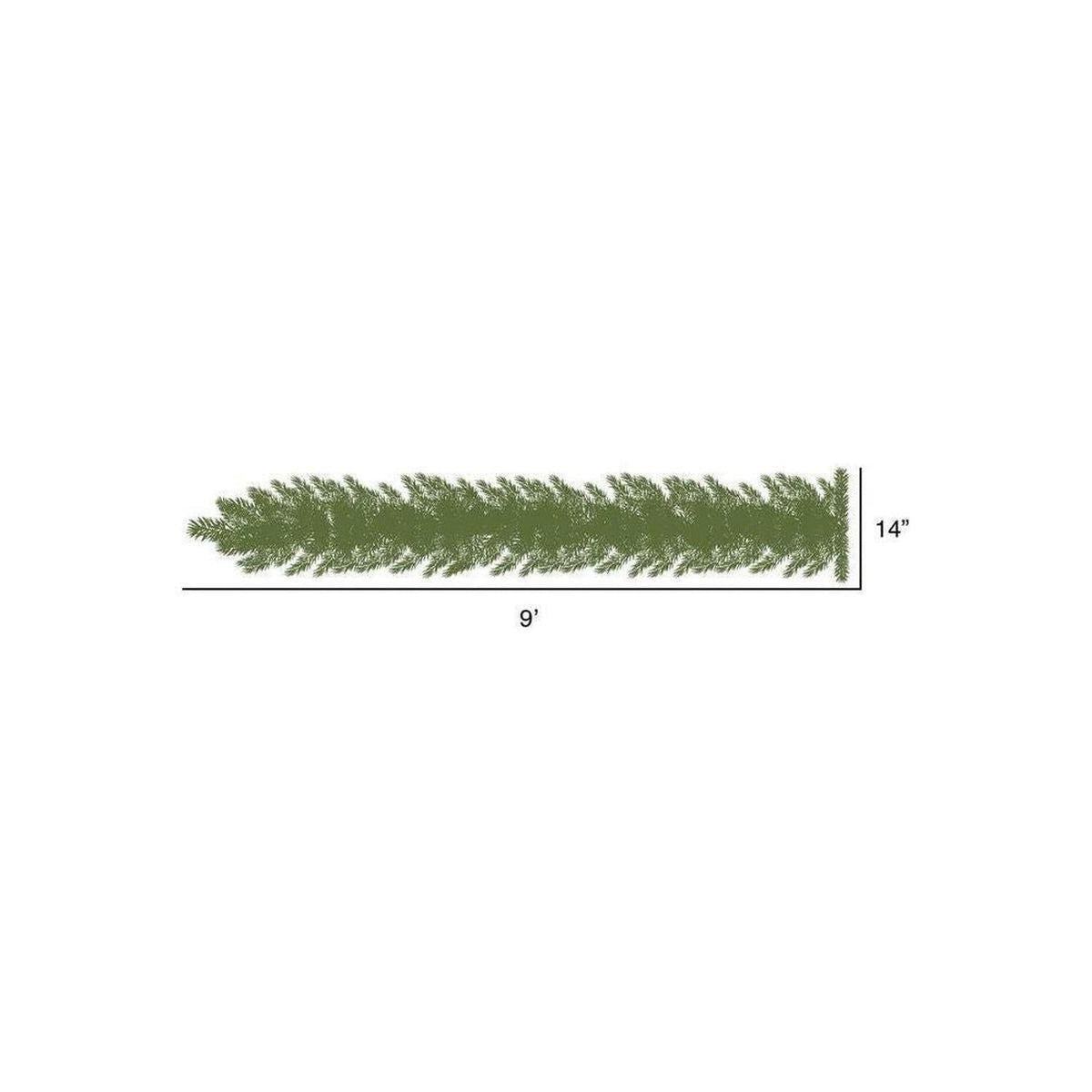 9' Lime Green Garland, Unlit