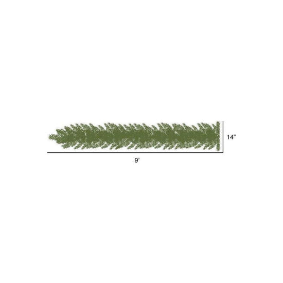 9' Lime Green Garland, Unlit