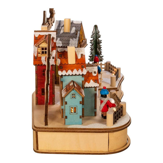 Kurt Adler 7.08-Inch Village Musical LED House with Motion