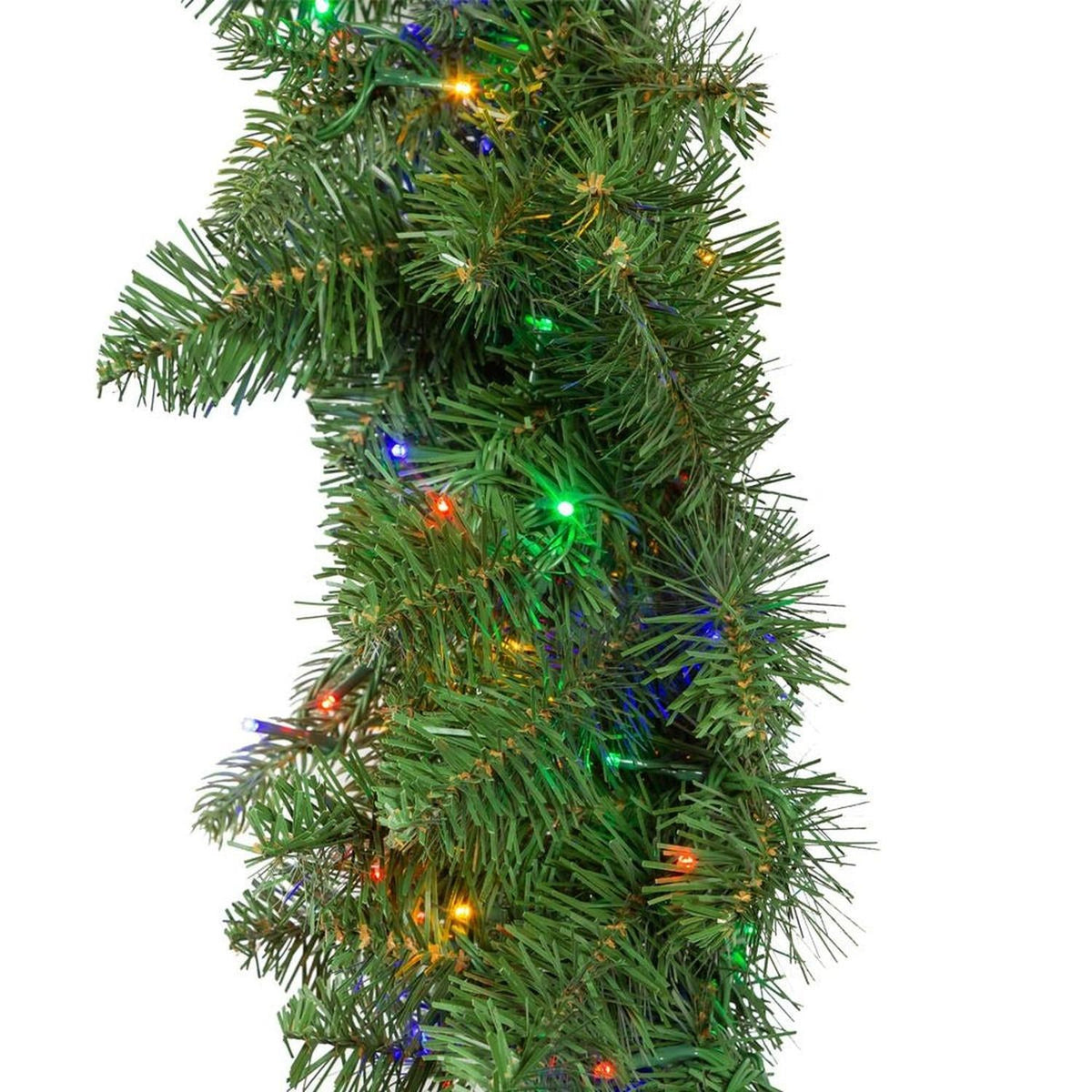 Kurt Adler 9-Foot Pre-lit Multicolored LED Noble Fir Garland