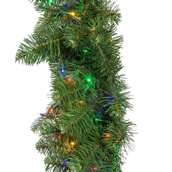 Kurt Adler 9-Foot Pre-lit Multicolored LED Noble Fir Garland