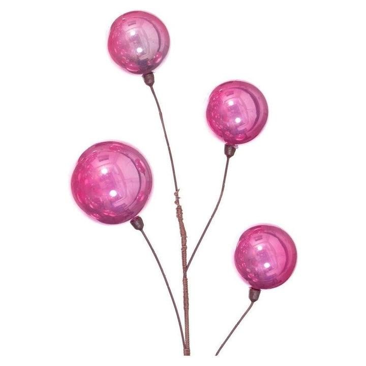 Pink Pearl Assorted Finish Branch Ball Ornament Garland, holiday garland accent for fireplace, railing or entryway
