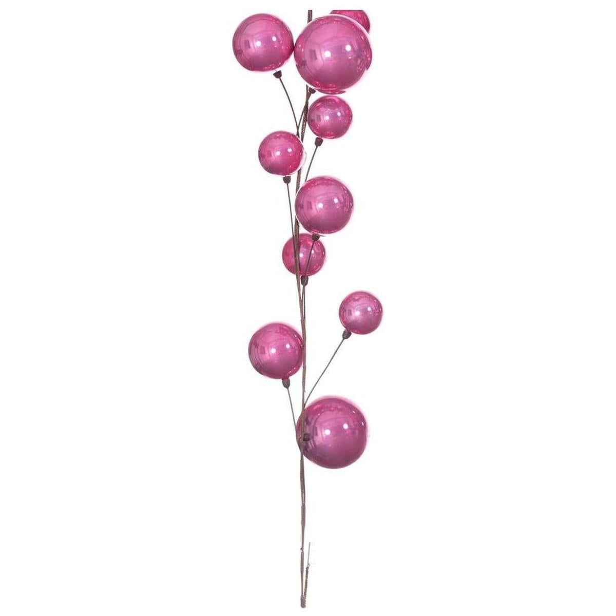 Pink Pearl Assorted Finish Branch Ball Ornament Garland