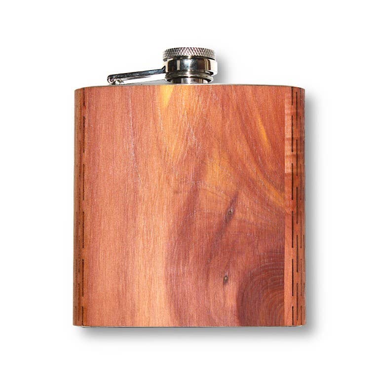 6 oz. Wooden Hip Flask – Real Wood Wrapped Stainless Steel Flask, Handcrafted in the USA