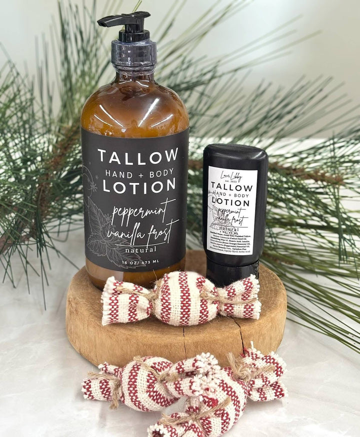 Peppermint Vanilla Frost Grassfed Tallow Hand + Body Lotion