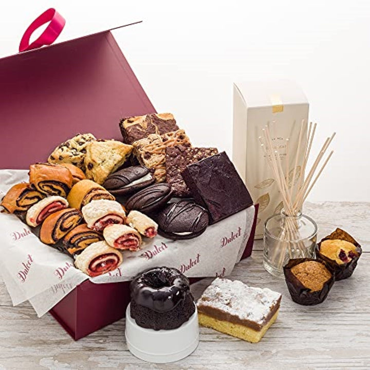 Deluxe Pastry and Diffuser Gift Set, gourmet sweets gift for birthdays, holidays and celebrations from Cedar & Spice Gifts