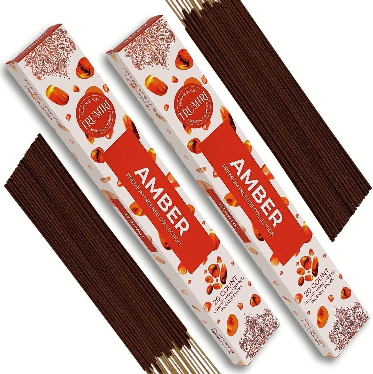 Amber Incense Sticks- 40 Count (Pack of 2)
