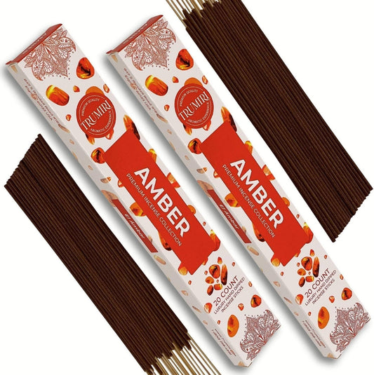 Amber Incense Sticks- 40 Count (Pack of 2)