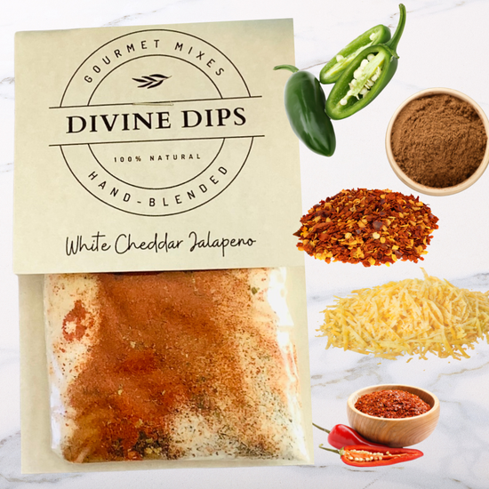 White Cheddar Jalapeno Seasoning Dip Mix & Cheeseball, artisanal spice gift set for cooking, grilling and thoughtful gifting