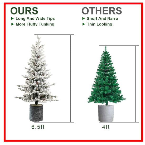2FT Flocked Christmas Tree with Pot Base