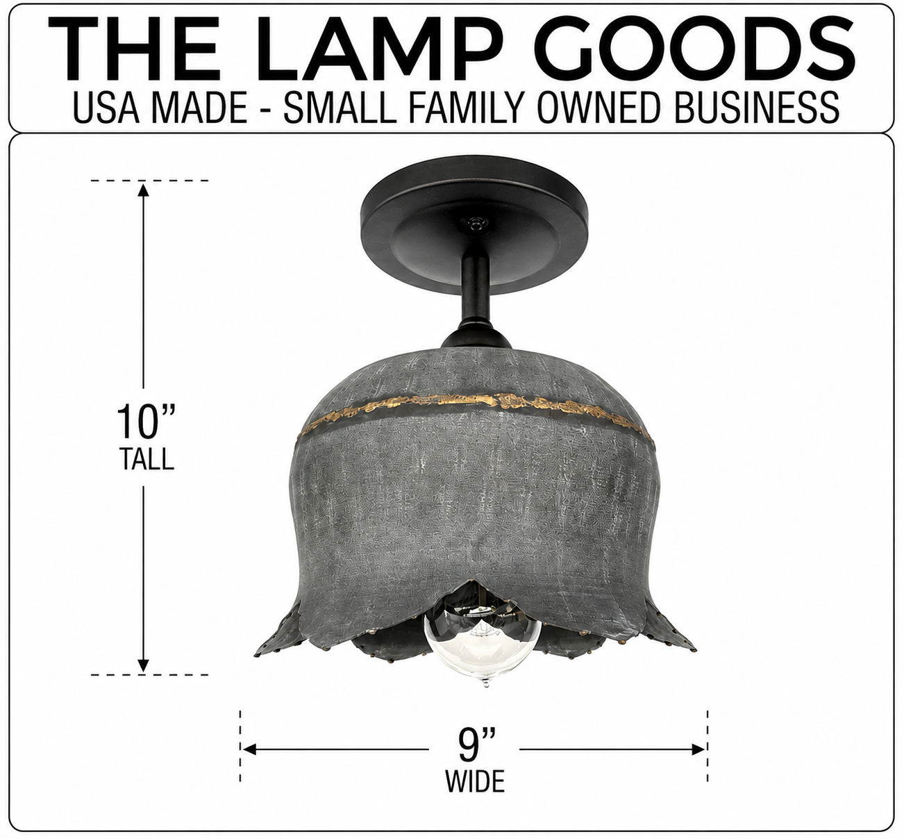 Lotus Galvanized Ceiling Light