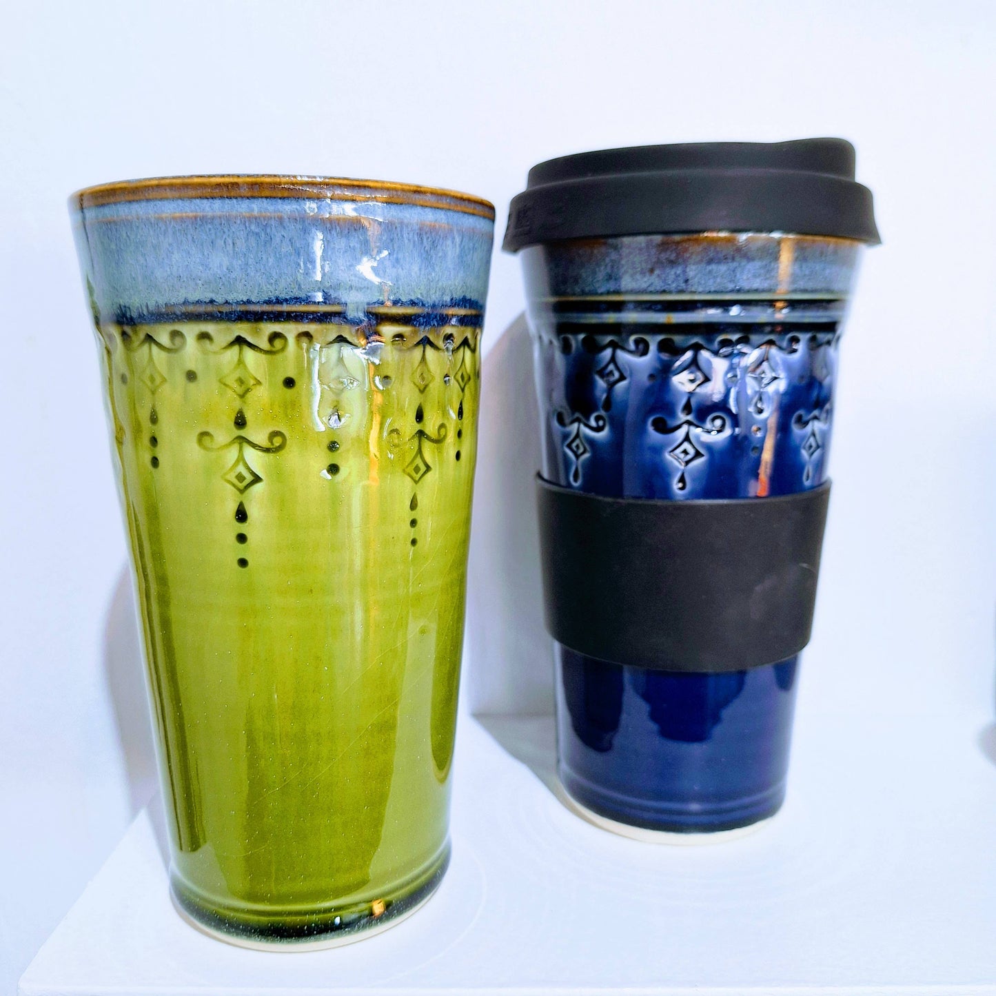Handmade Stoneware 16 oz Travel Mug Made to Order
