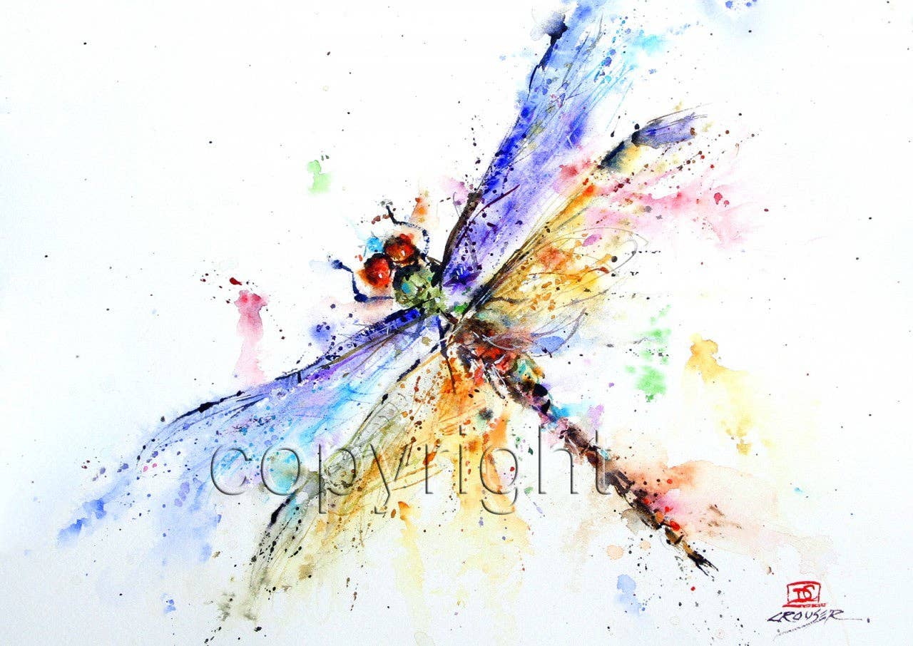 5 x 7" Greeting Card  'POND DRAGONFLY'