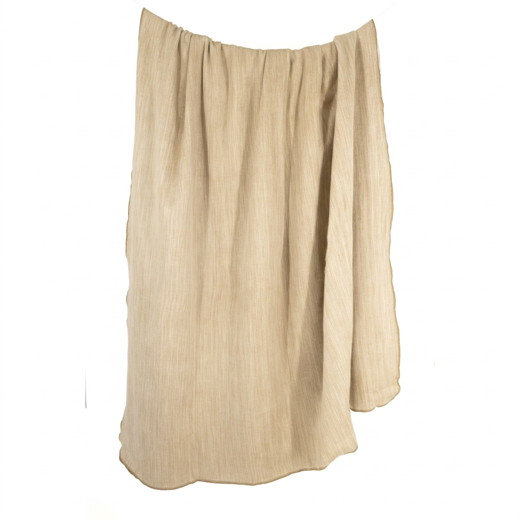Reversible Handwoven Alpaca Throw Blanket | Camel & Cream | Kani Collection