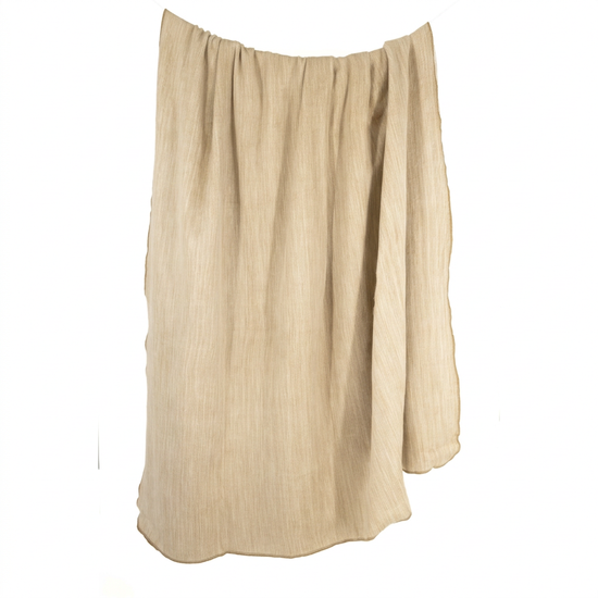 Reversible Handwoven Alpaca Throw Blanket | Camel & Cream | Kani Collection