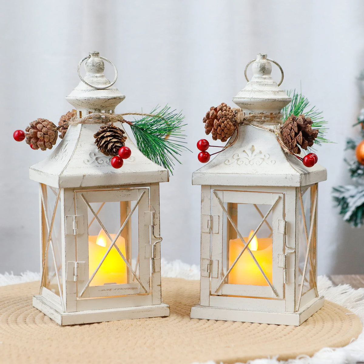 Set of 2 11''High Decorative Candle Lantern