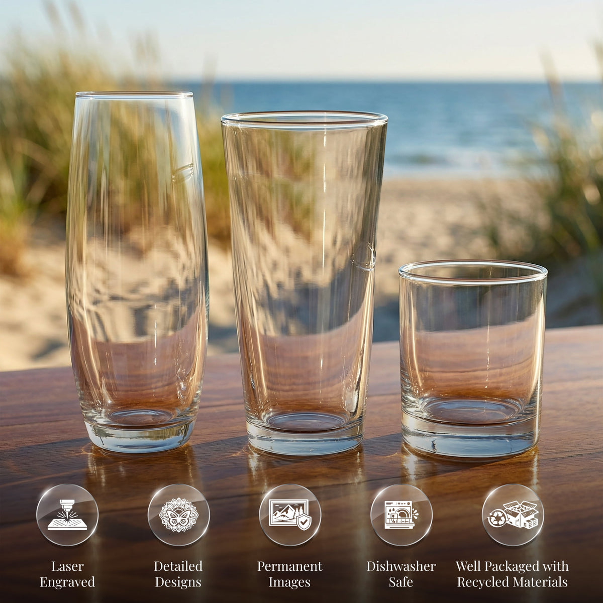 Largemouth (Bigmouth) Bass Fish - Laser Engraved Glasses