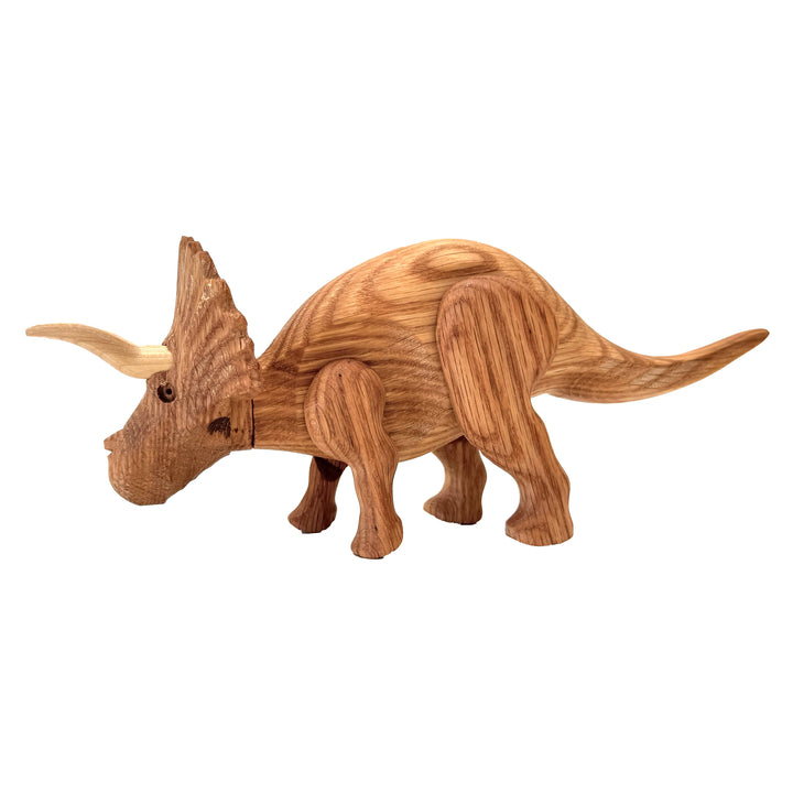 Wooden Triceratops Dinosaur with Magnetic Joints