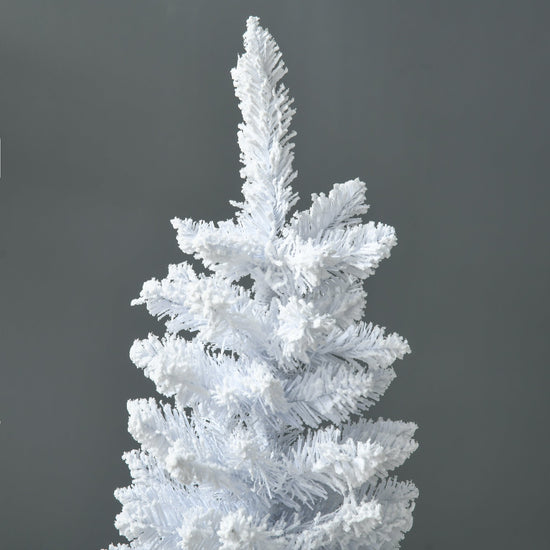 HOMCOM 5' Snow Flocked Artificial Pencil Christmas Tree